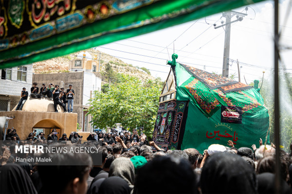 مراسم نخل‌گردانی عاشورای حسینی در مجن