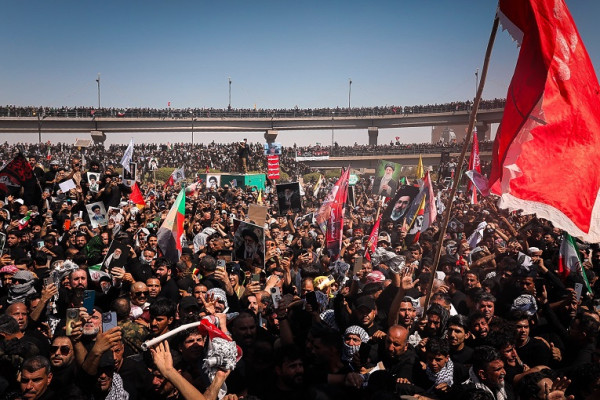 مراسم تشییع پیکر رهبر انقلاب در کربلا و نجف