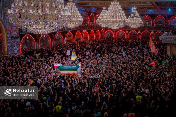 مراسم تشییع پیکر رهبر انقلاب در کربلا و نجف